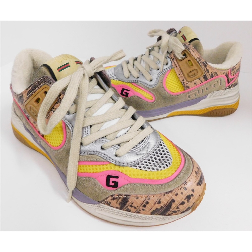 Gucci Ultrapace‎ Pink Tejus Printed Sneakers 34.5
